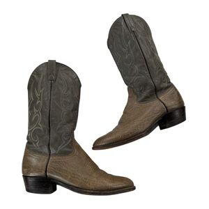 J. Chisholm Men’s Leather Cowboy Western Boots Gray Size 10.5